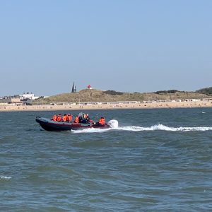 a small boat in a body of water