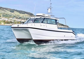 a small boat in a body of water